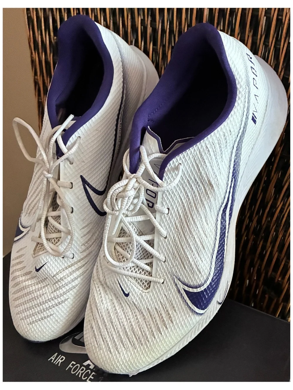 Nike White and Purple, Vapor Edge Pro Turf Performance. Sz 12.5